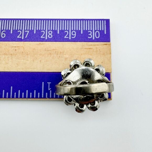 Vintage Georgian Dutch Revival Inspired Rhinestone Ring Dazzling Statement Retro - Picture 8 of 8